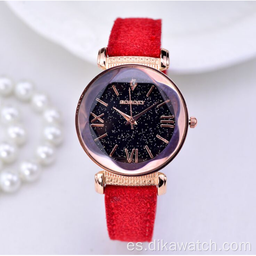 Relojes Gogoey, reloj de cuero con cielo estrellado para mujer, pulsera de vestir elegante con diamantes a la moda para mujer, reloj femenino de alta calidad